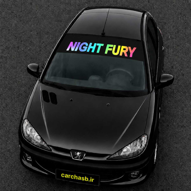 برچسب ویندشیلد شیشه جلو خودرو مدل Night Fury (خشم شب)