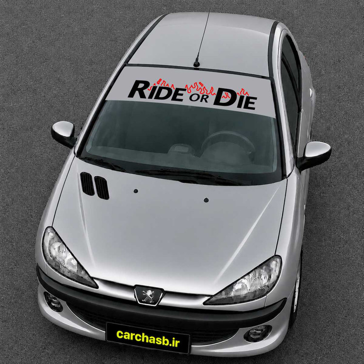 برچسب ویندشیلد شیشه جلو خودرو مدل Ride or Die