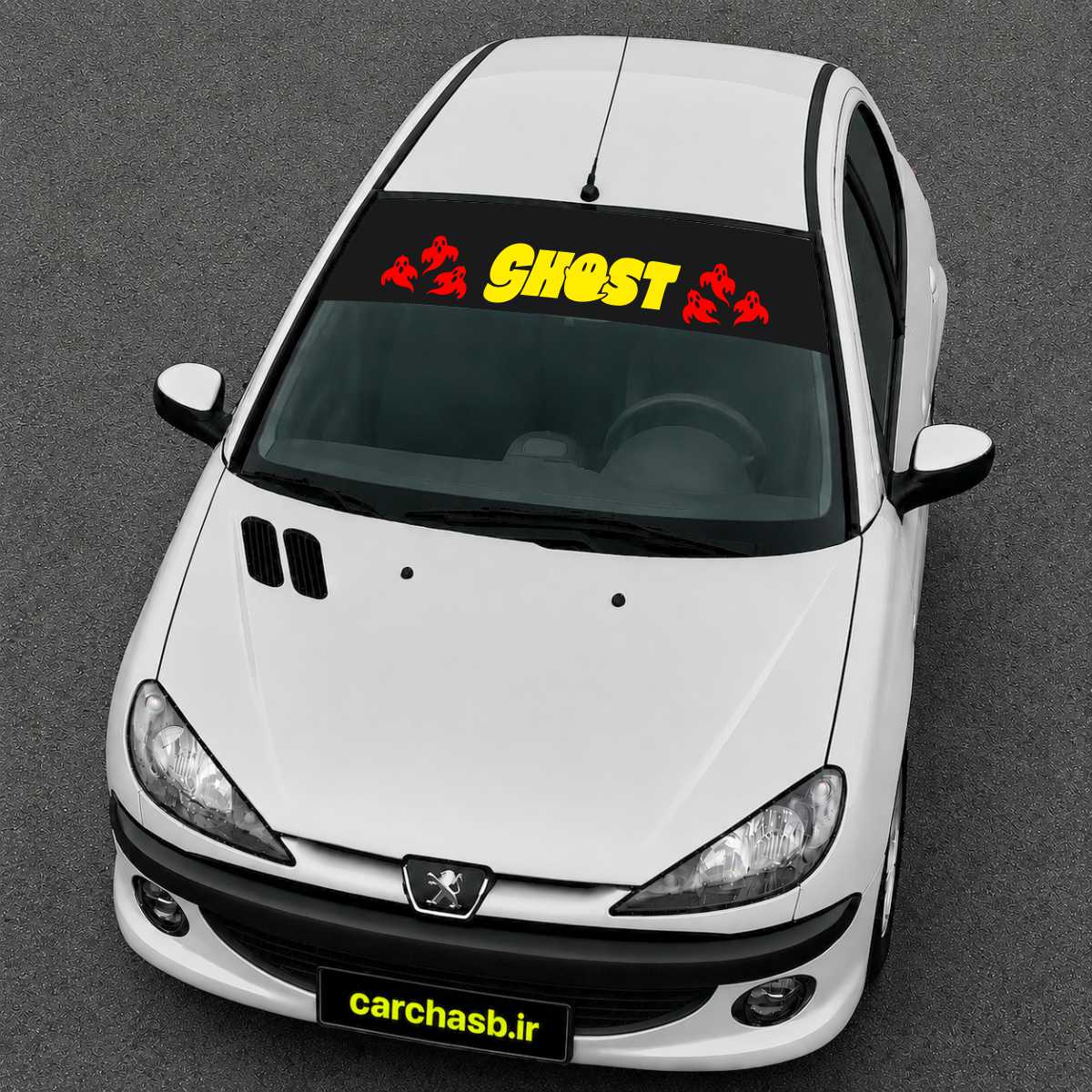 برچسب ویندشیلد شیشه جلو خودرو مدل ghost